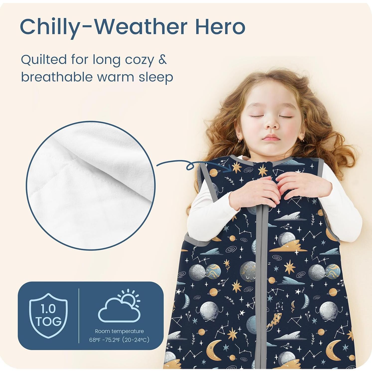 Saco de Sueño Suave 1.0 TOG TOTBASIC para Bebés 24-48 Meses