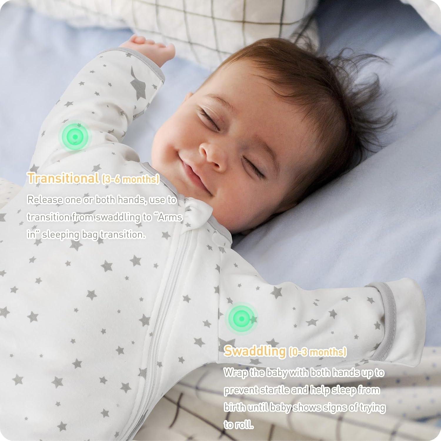 Saco de Swaddle Transicional Knirose Algodón Orgánico 0-3 Meses