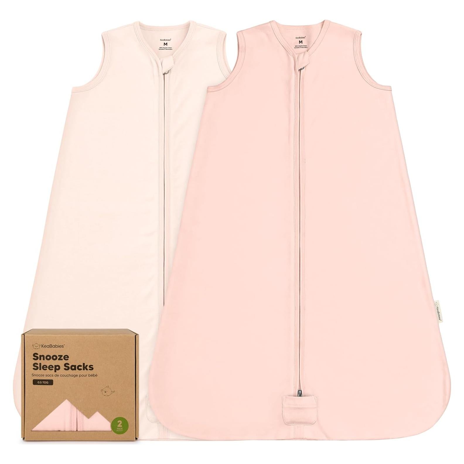 Saco de Dormir para Bebés KeaBabies 0.5TOG Algodón Orgánico 2 Pcs
