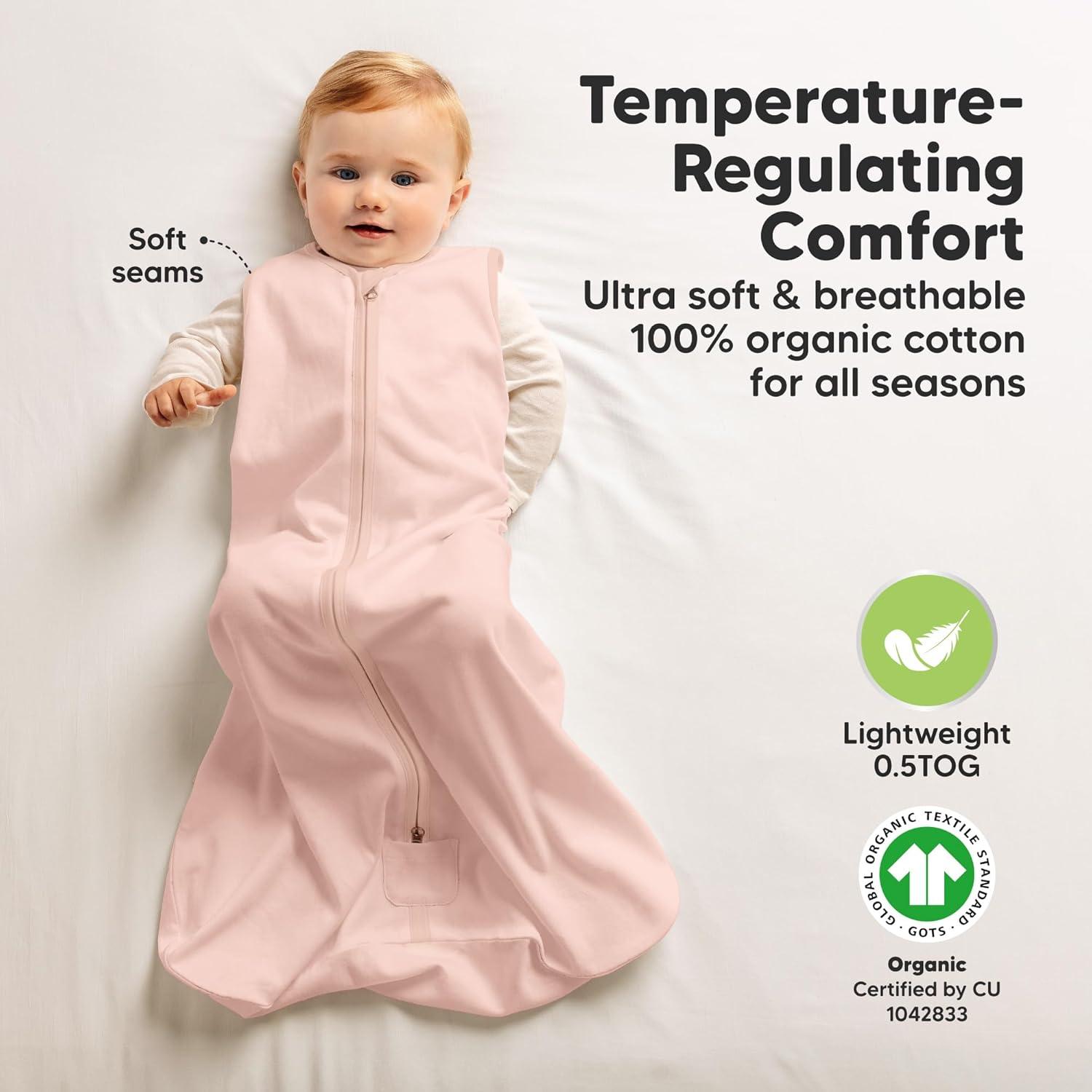 Saco de Dormir para Bebés KeaBabies 0.5TOG Algodón Orgánico 2 Pcs