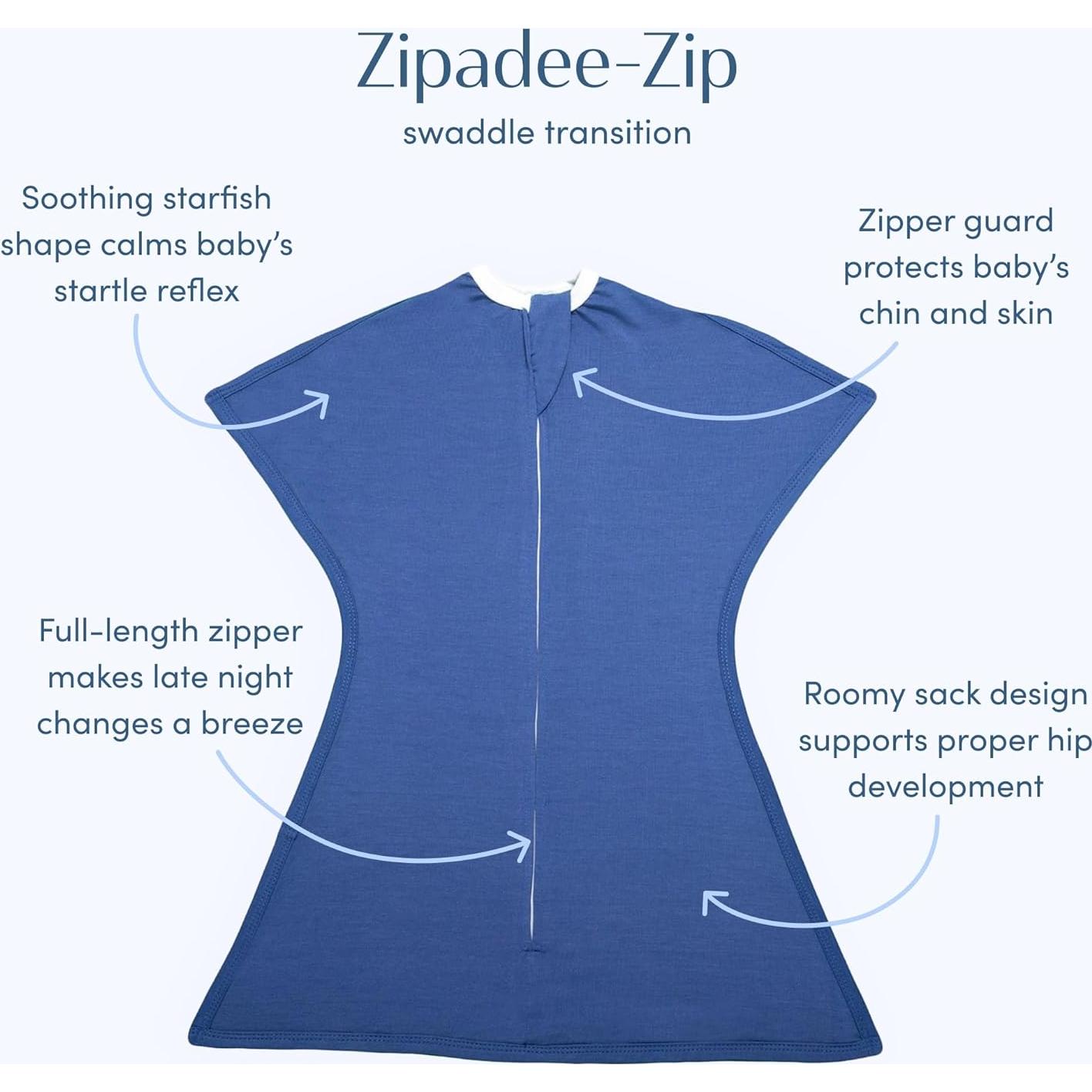 SleepingBaby Zipadee-Zip Manta de Swaddle Grande Azul 12-24 Meses