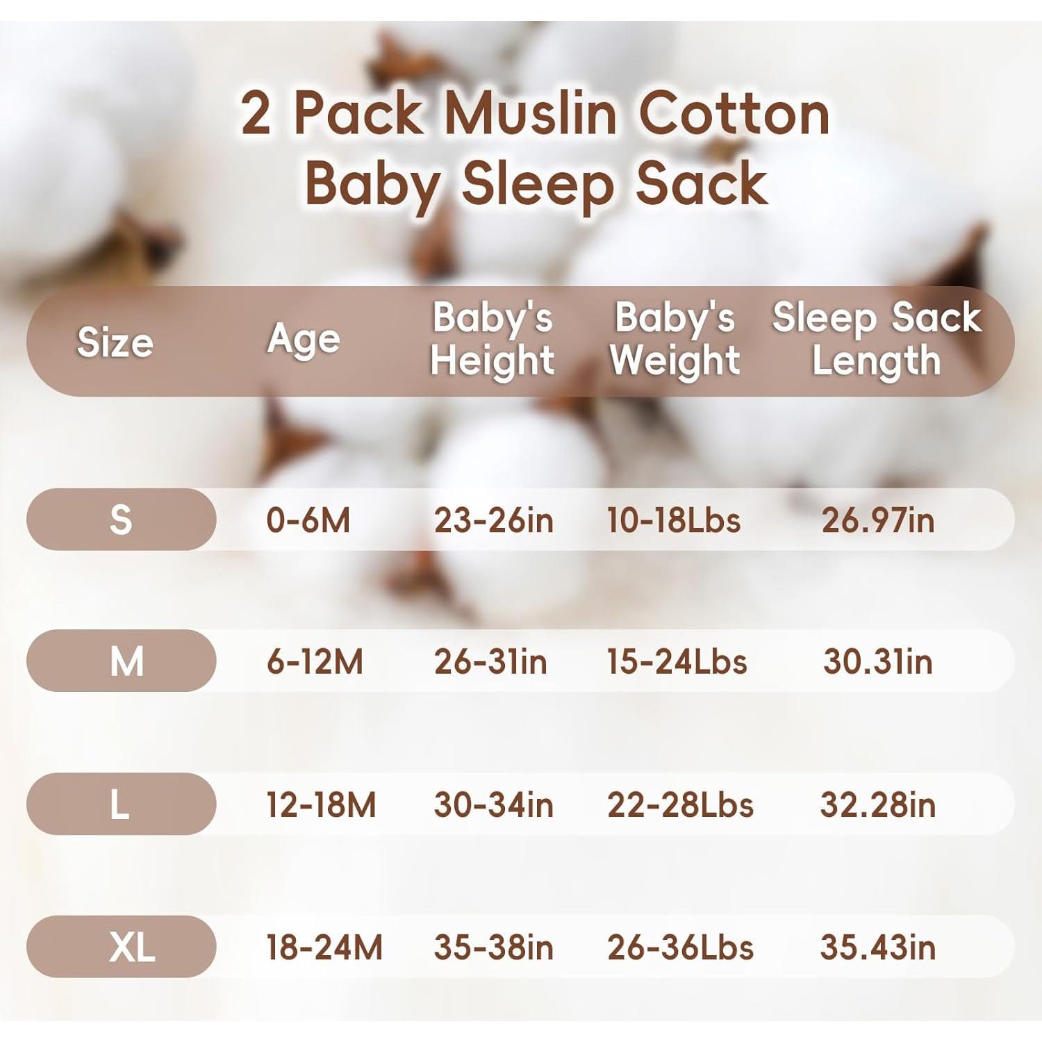 Saco de Dormir Algodón Muselina David's Kids 0-6 Meses