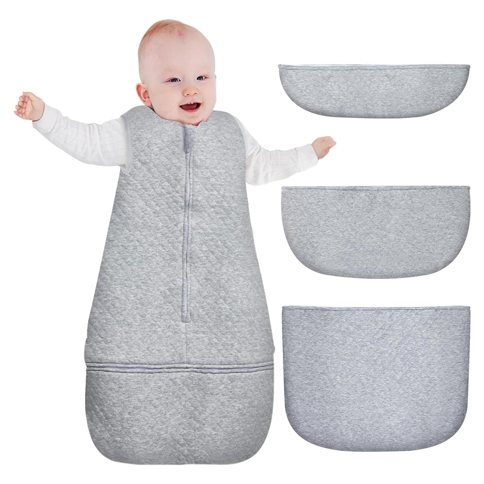 Saco de dormir para bebé Lictin 2.5 TOG ajustable gris 6-24 meses