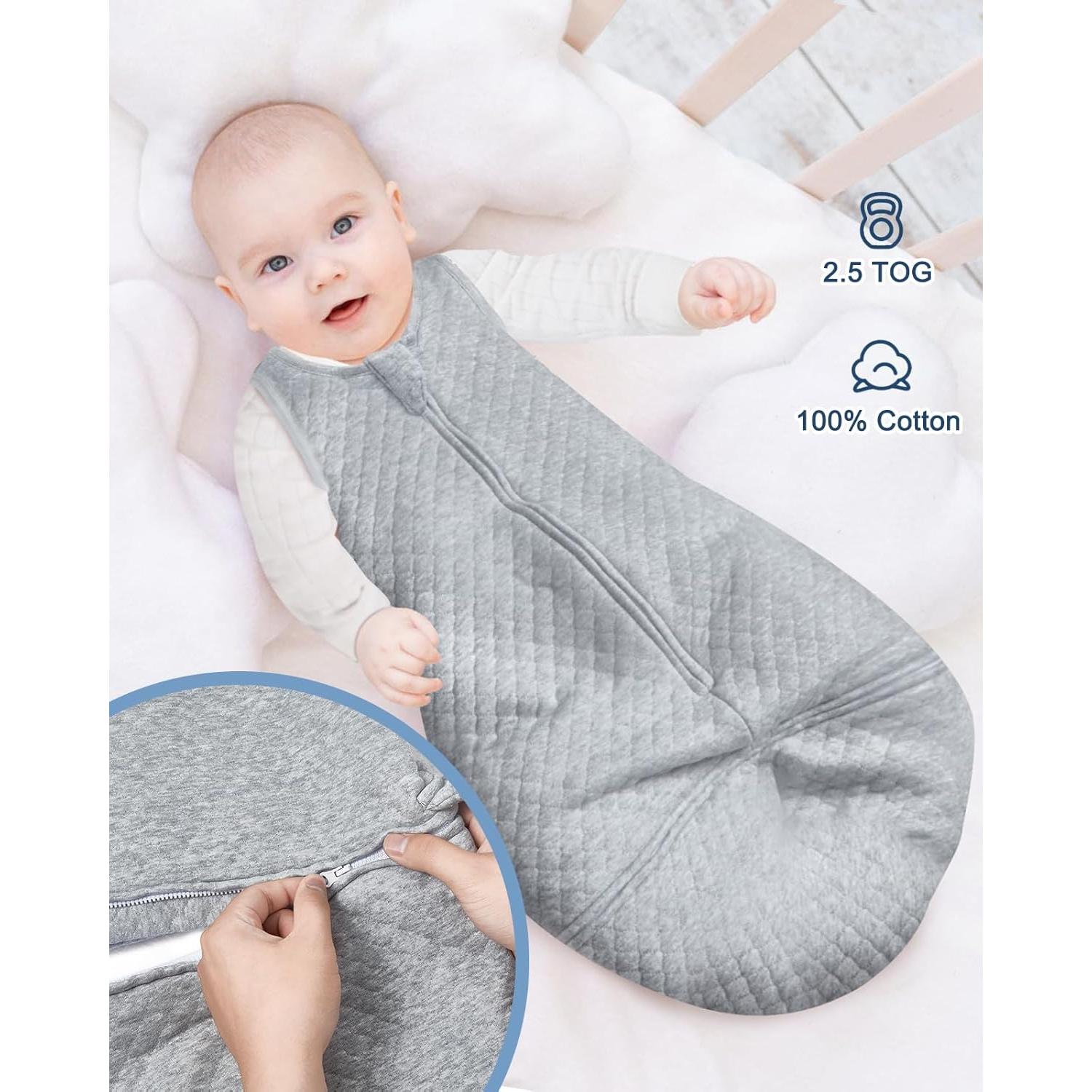 Saco de dormir para bebé Lictin 2.5 TOG ajustable gris 6-24 meses