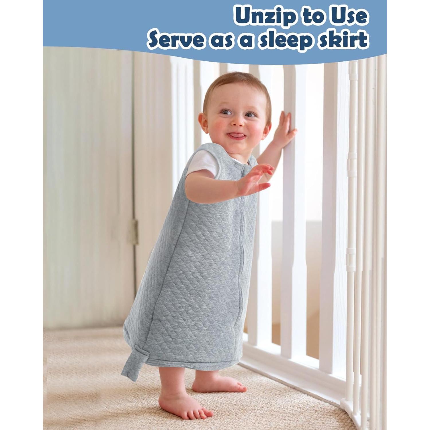 Saco de dormir para bebé Lictin 2.5 TOG ajustable gris 6-24 meses