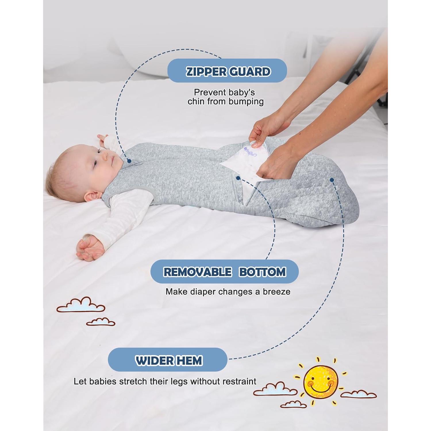 Saco de dormir para bebé Lictin 2.5 TOG ajustable gris 6-24 meses
