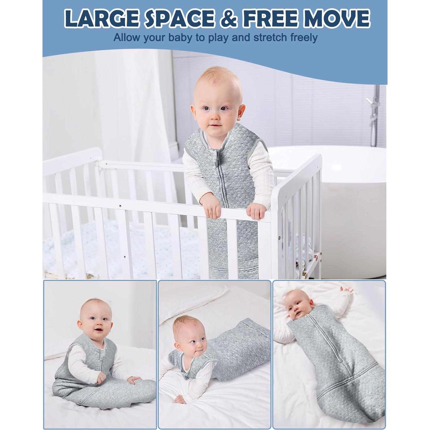 Saco de dormir para bebé Lictin 2.5 TOG ajustable gris 6-24 meses
