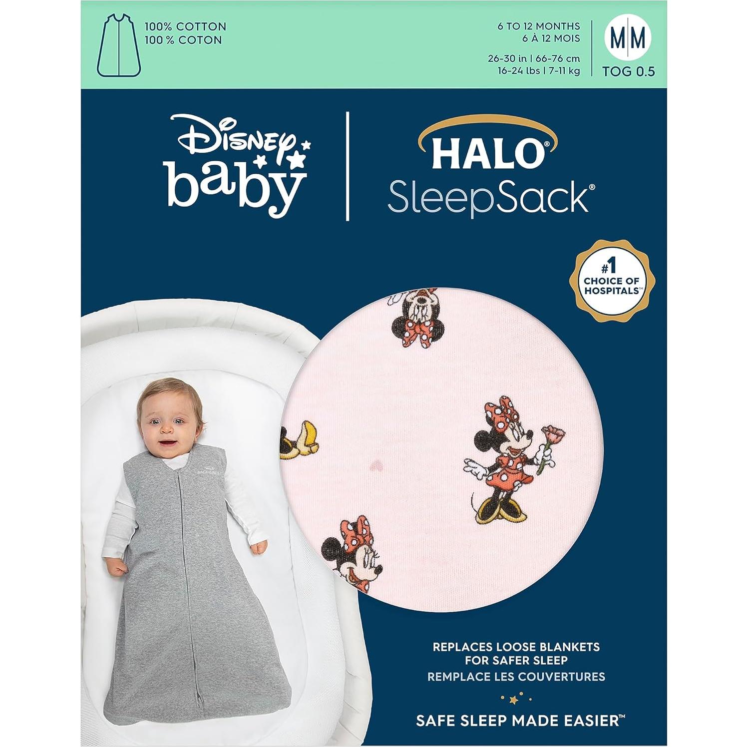 SleepSack HALO 100% Algodón Grande Minnie 12-18 Meses TOG 0.5