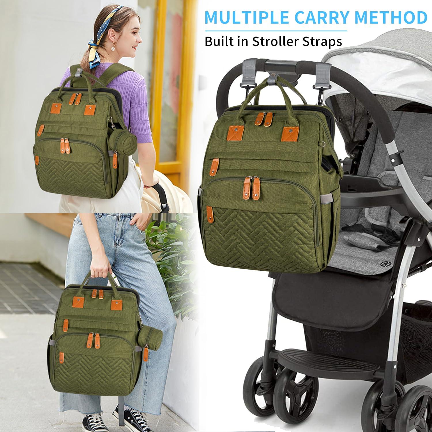 Mochila para Pañales KABAQOO Verde Militar 35L Multifuncional