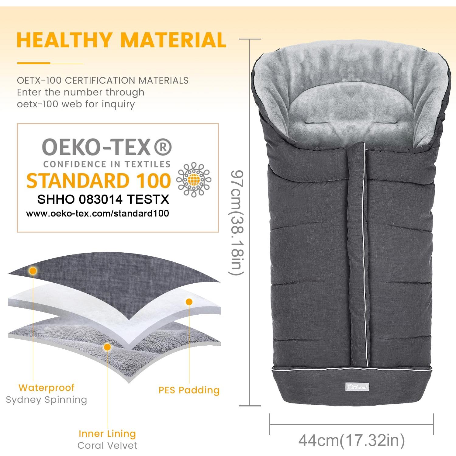 Saco de Dormir Térmico Orzbow Grande para Niños - Gris Oscuro