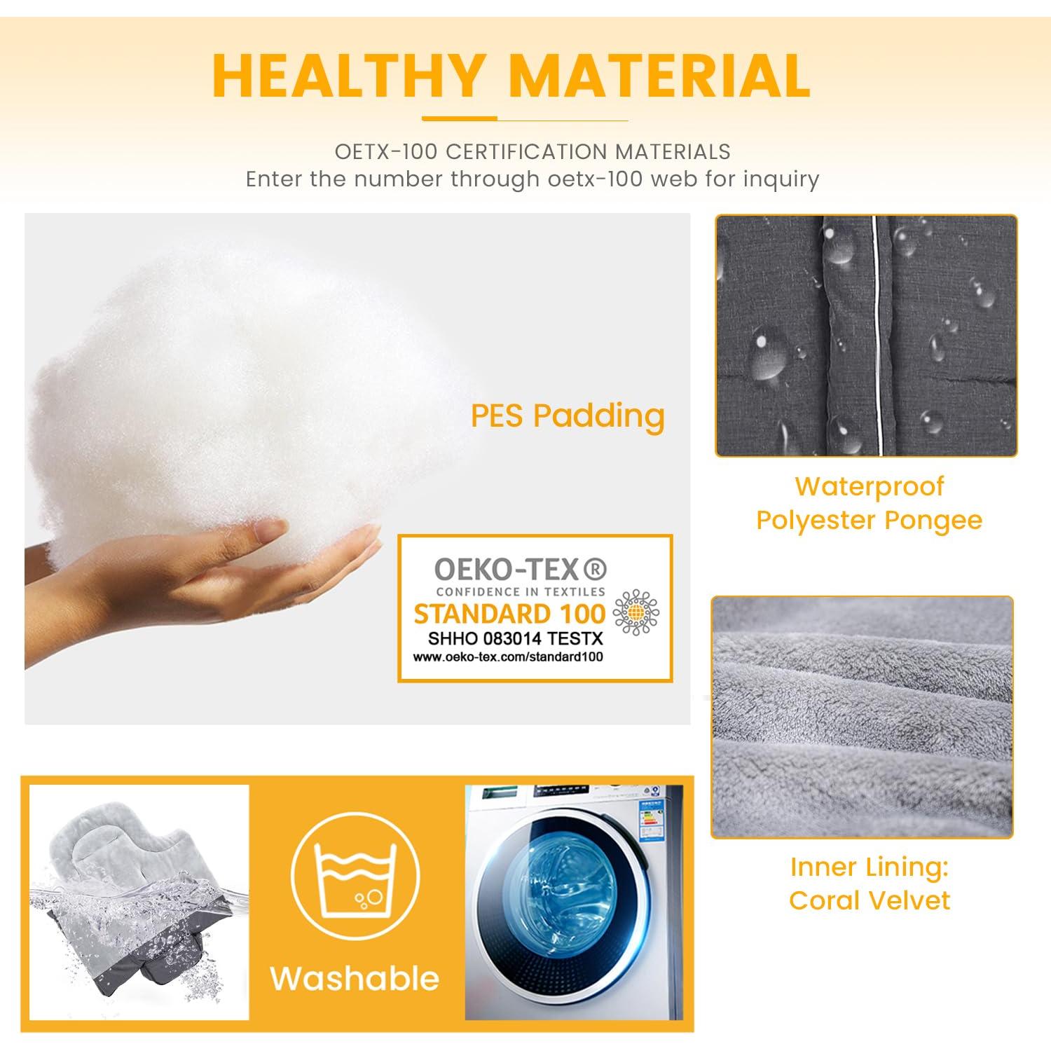 Saco de Dormir Térmico Orzbow Grande para Niños - Gris Oscuro