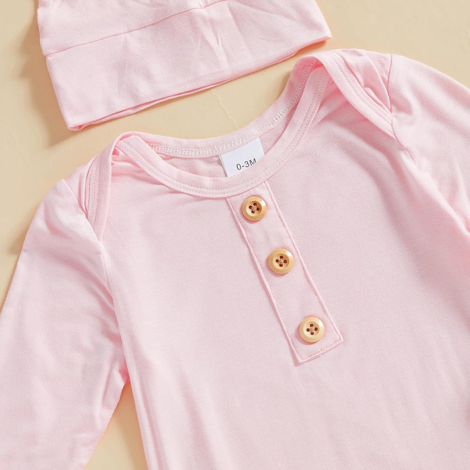 Conjunto de Pijama para Bebé Woshilaocai 0-3 Meses Floral y Sólido