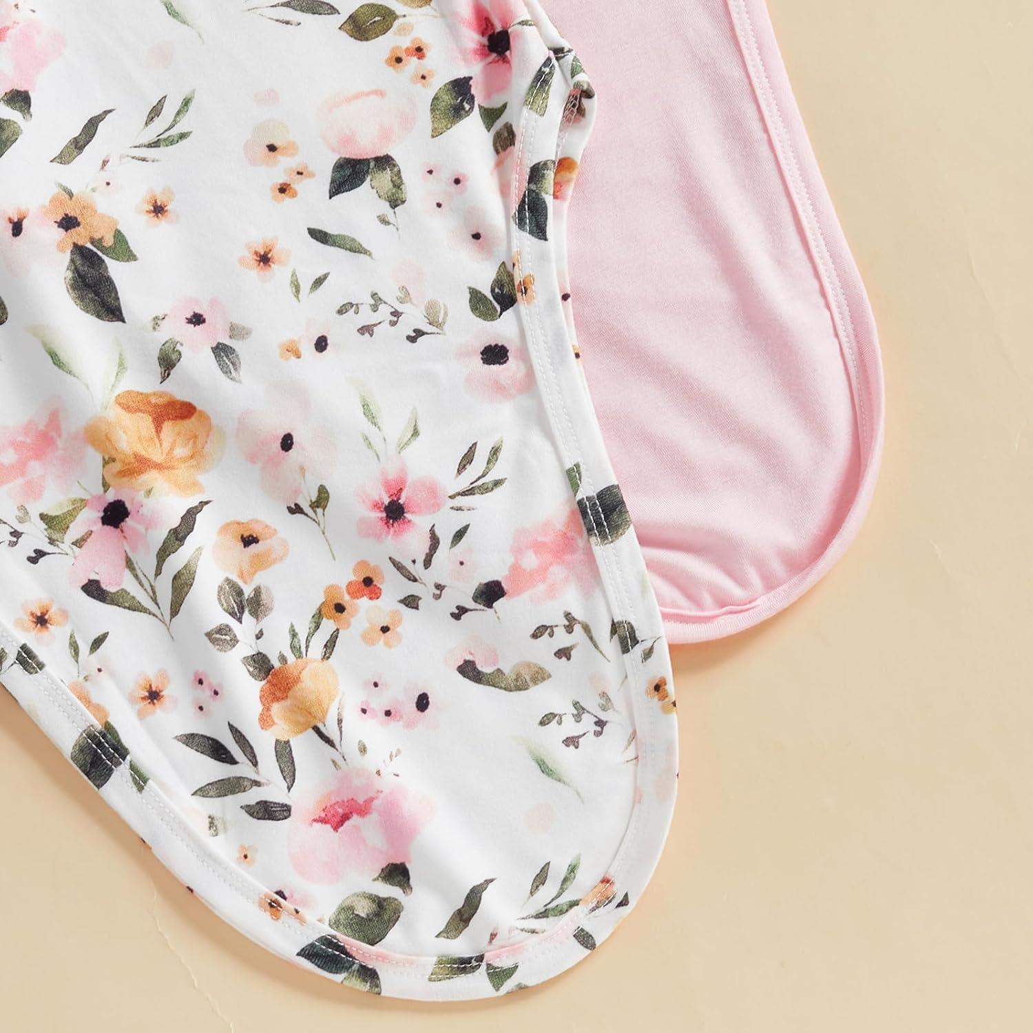 Conjunto de Pijama para Bebé Woshilaocai 0-3 Meses Floral y Sólido