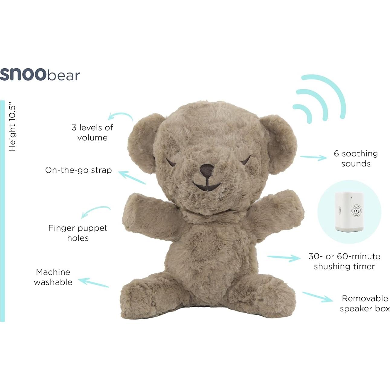 SNOObear Peluche de Ruido Blanco - 24.77x15.24x26.67 cm