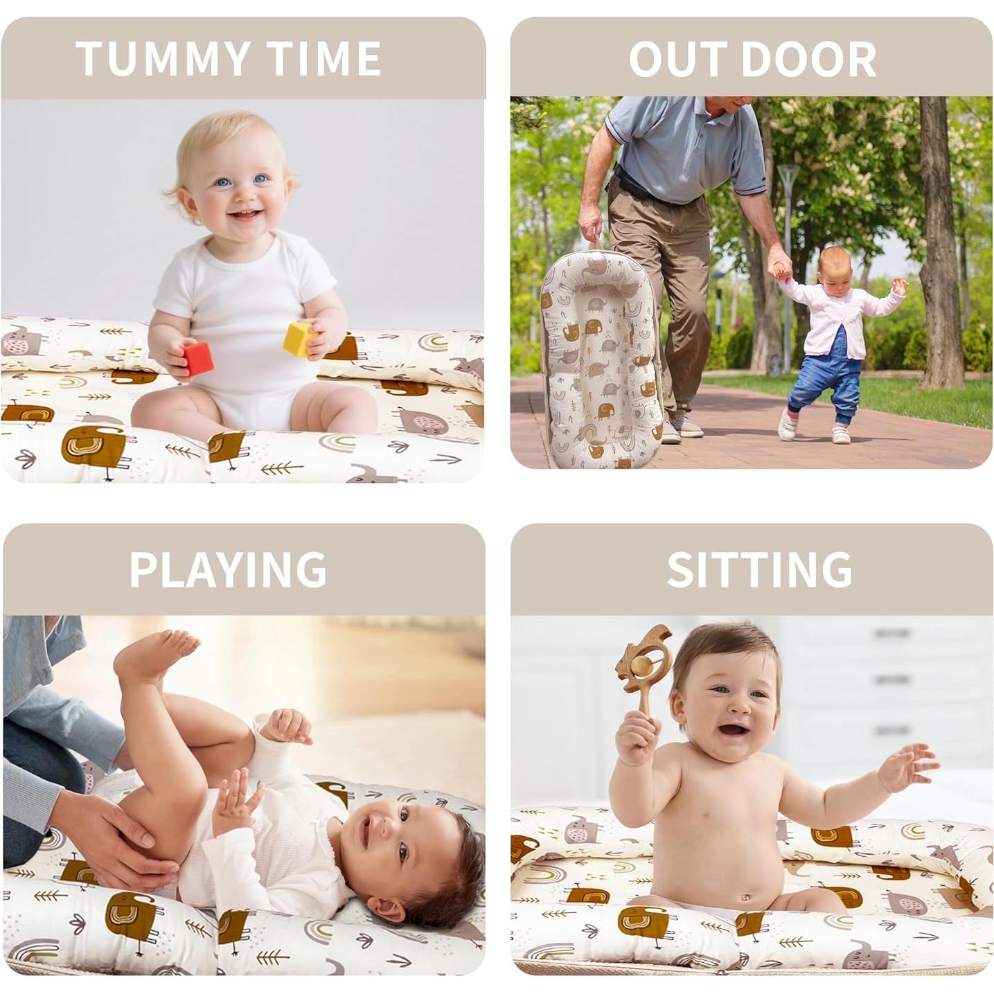 Cojín Plegable para Bebé GloTika con Espuma Viscoelástica Blanco