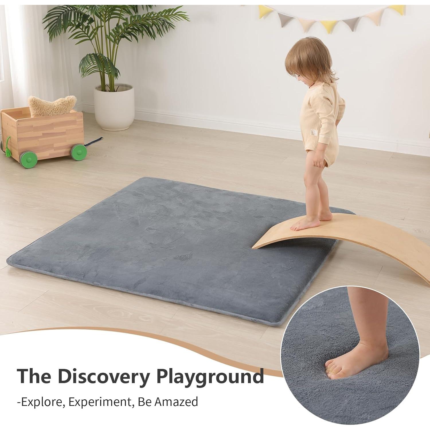 Alfombra de Juego para Bebés 127x127 cm Gris Oscuro HulooSleep