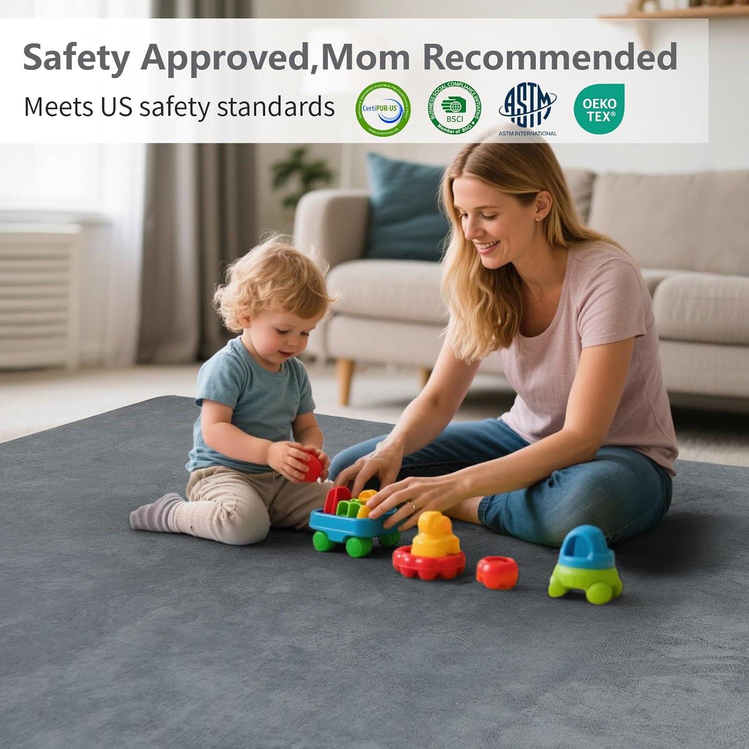 Alfombra de Juego para Bebés 127x127 cm Gris Oscuro HulooSleep