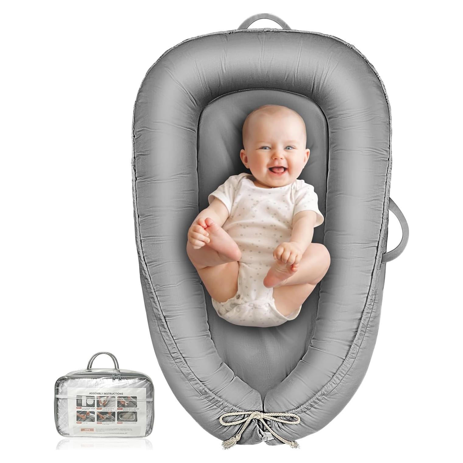 Cuna para Bebés Baobrava 3 en 1 Algodón Orgánico Gris