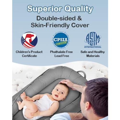 Cuna para Bebés Baobrava 3 en 1 Algodón Orgánico Gris