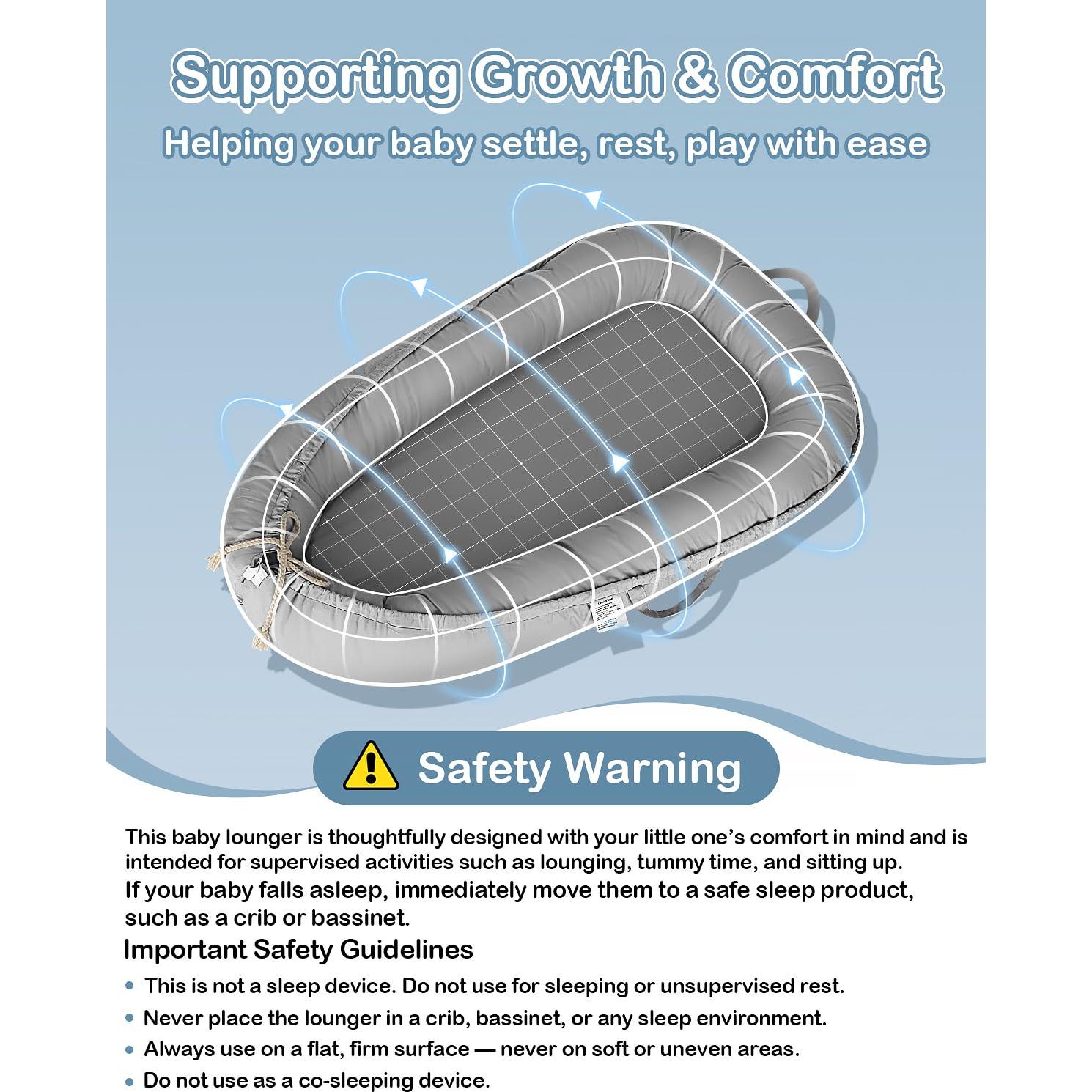 Cuna para Bebés Baobrava 3 en 1 Algodón Orgánico Gris