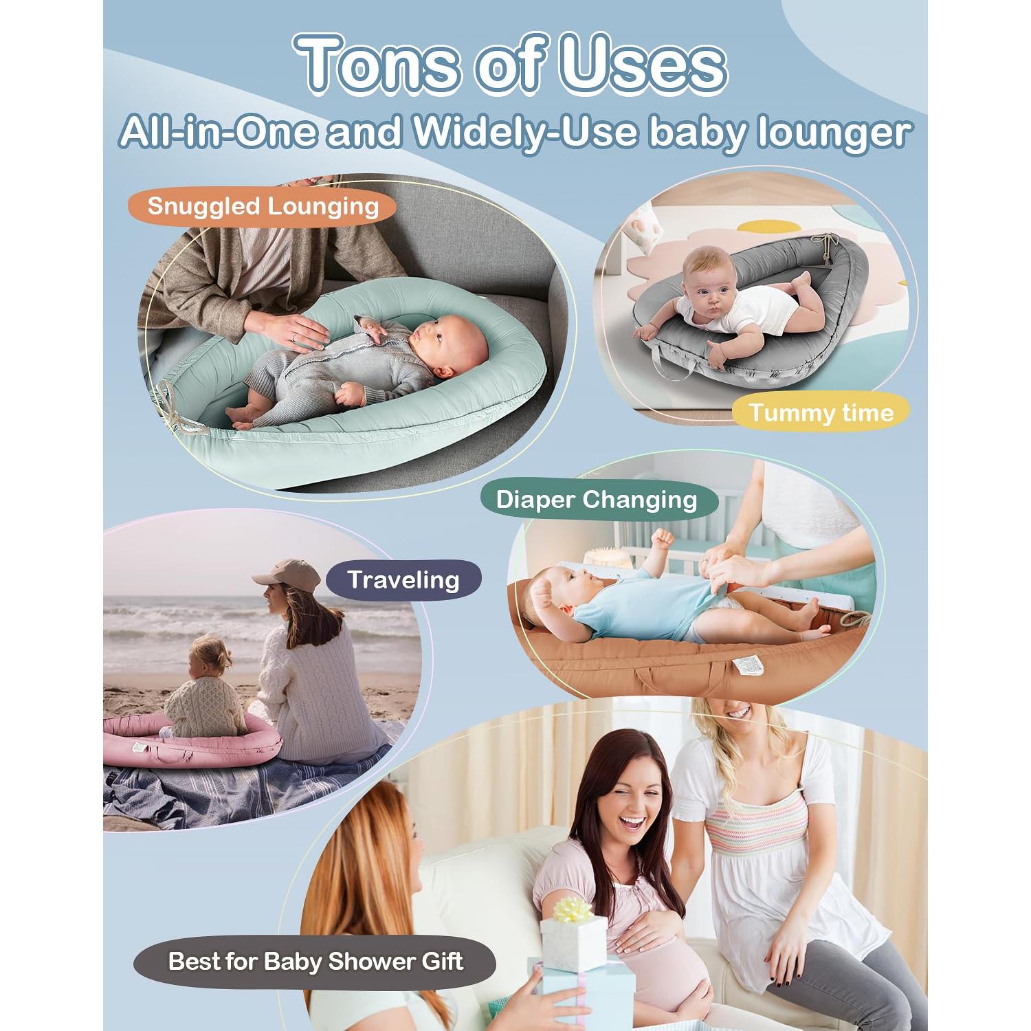 Cuna para Bebés Baobrava 3 en 1 Algodón Orgánico Gris