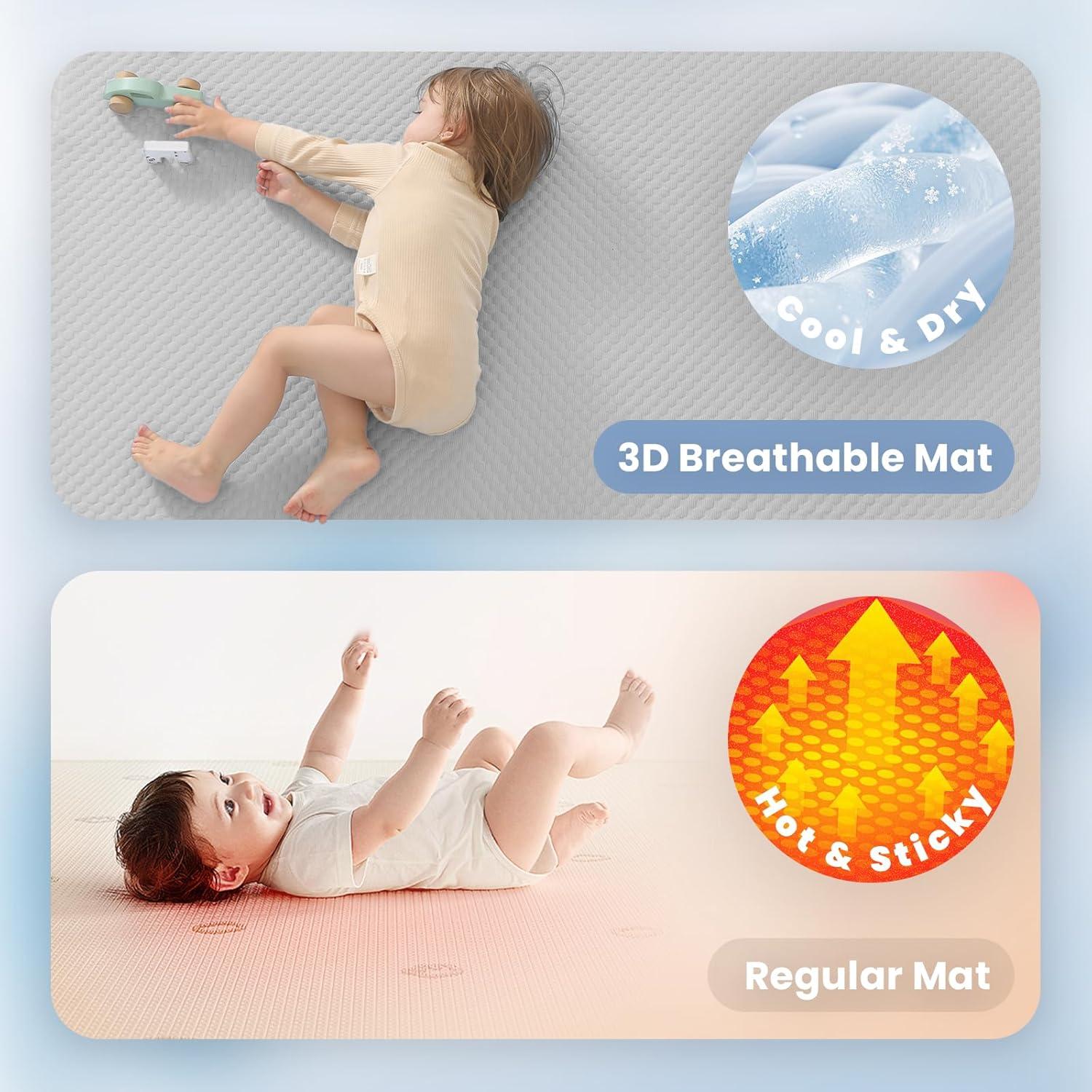 Alfombra de Juego para Bebés HulooSleep Gris 99x150 cm Espuma Memoria