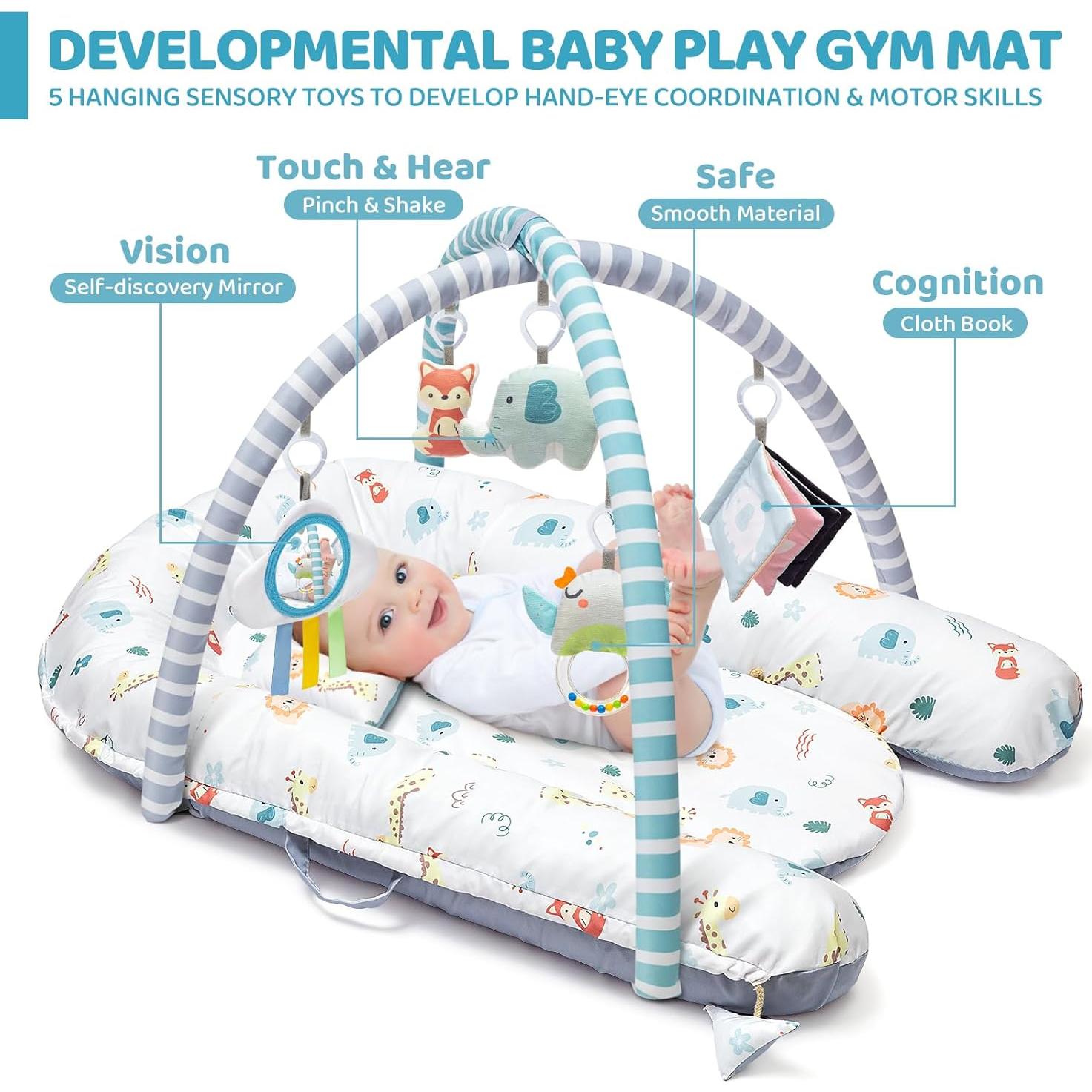 Alfombra de Juego para Bebés 7 en 1 Jyusmile - Lavable y Suave