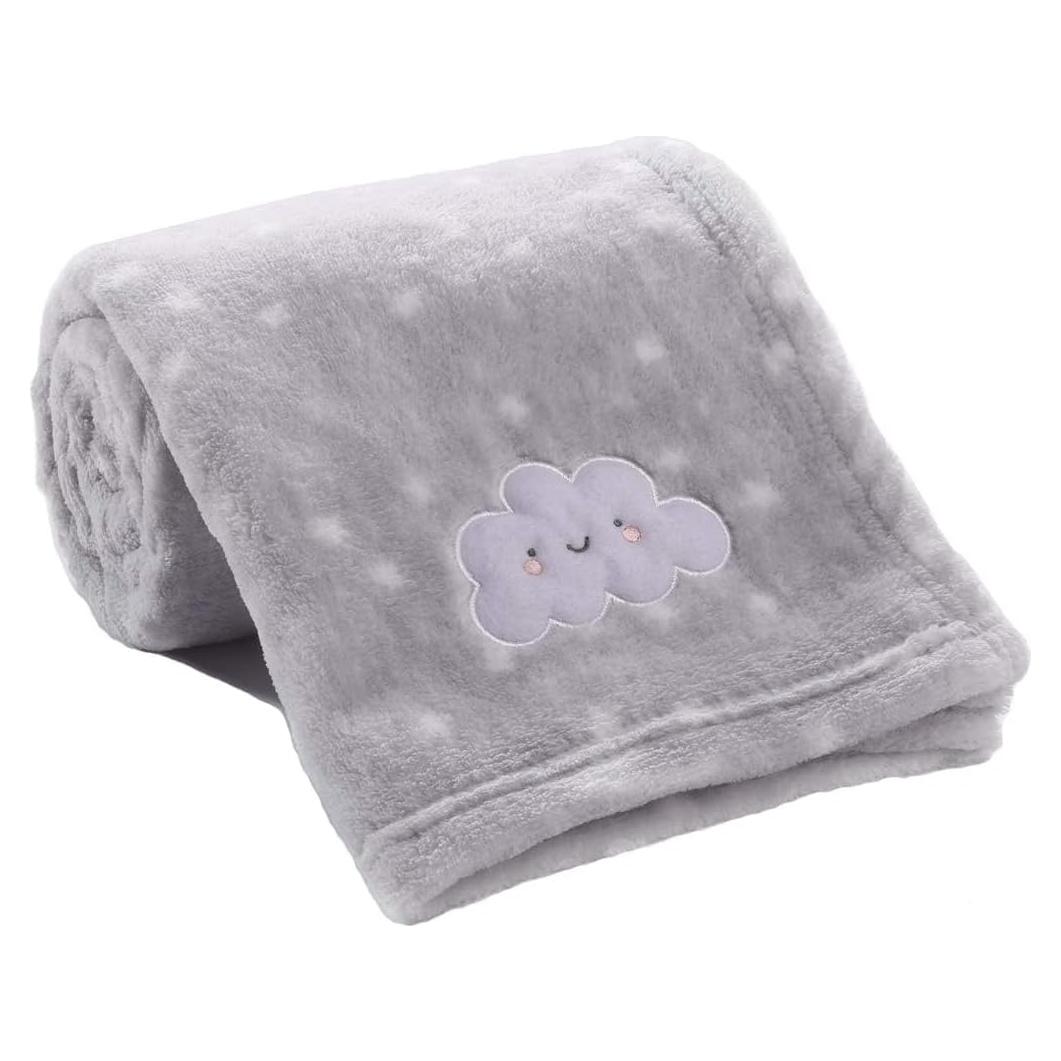 Manta Suave CREVENT 76x102 cm Nube Gris para Bebés y Niños