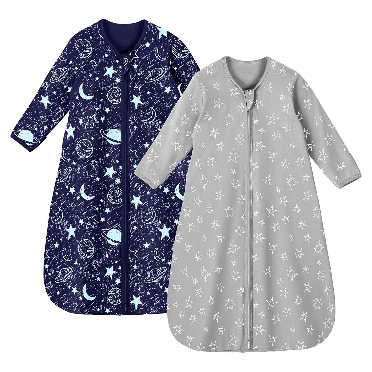 Saco de Sueño Unnivoll 100% Algodón 6-12 Meses Planeta Azul Gris
