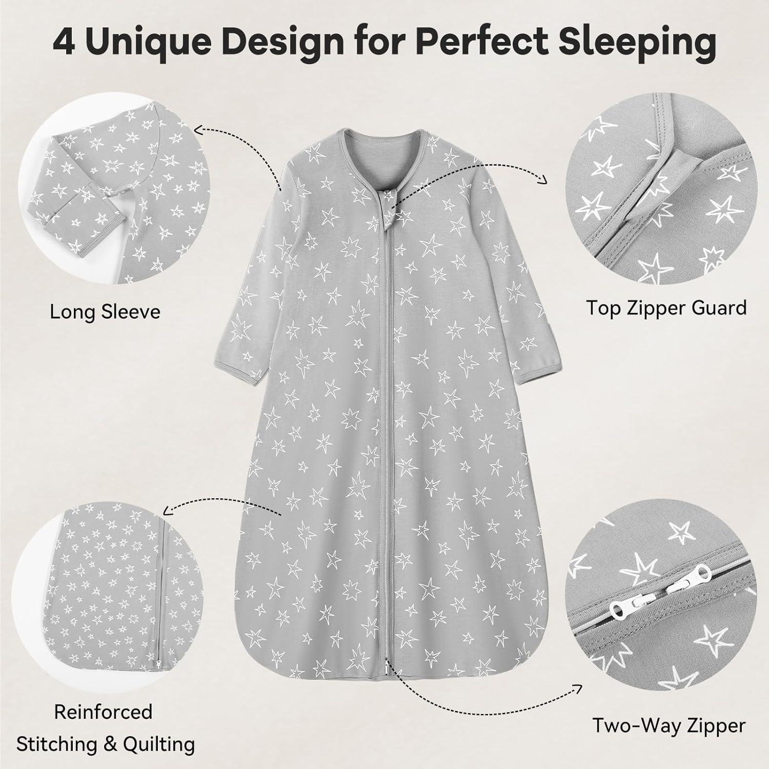 Saco de Sueño Unnivoll 100% Algodón 6-12 Meses Planeta Azul Gris