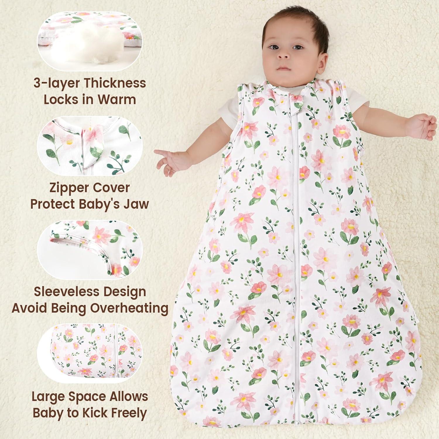 Saco de Dormir PHF para Bebés 100% Algodón Floral 18-24 Meses