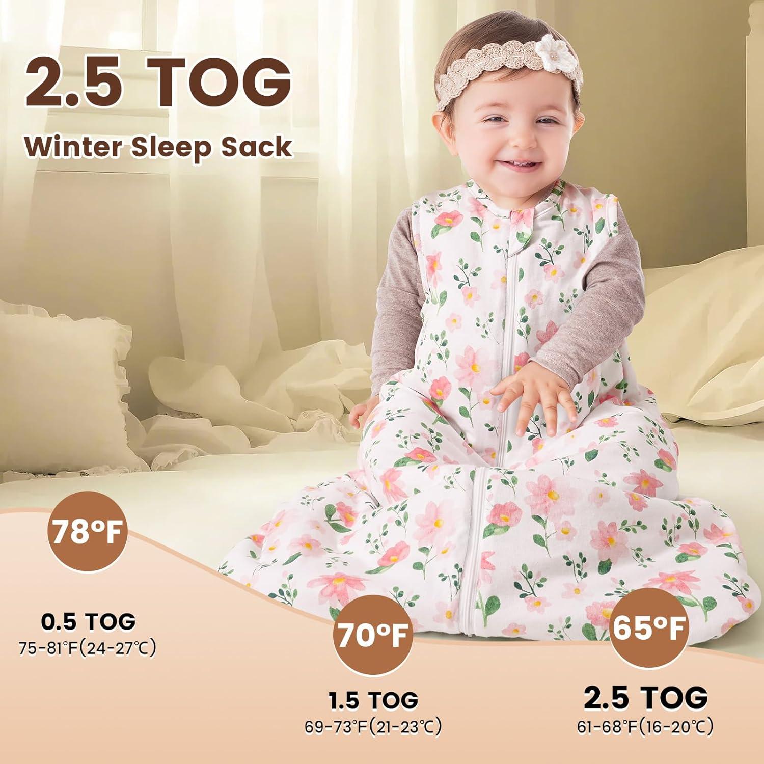 Saco de Dormir PHF para Bebés 100% Algodón Floral 18-24 Meses