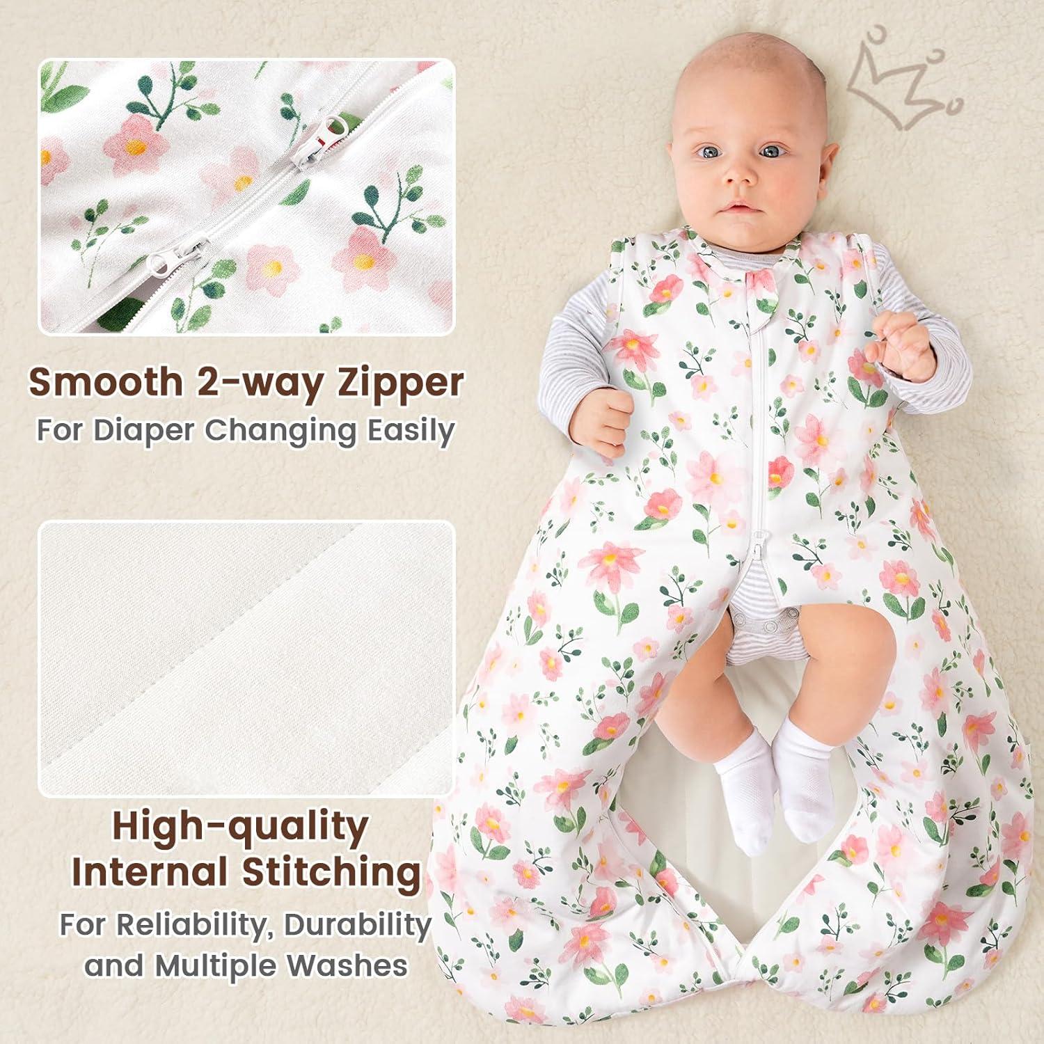 Saco de Dormir PHF para Bebés 100% Algodón Floral 18-24 Meses