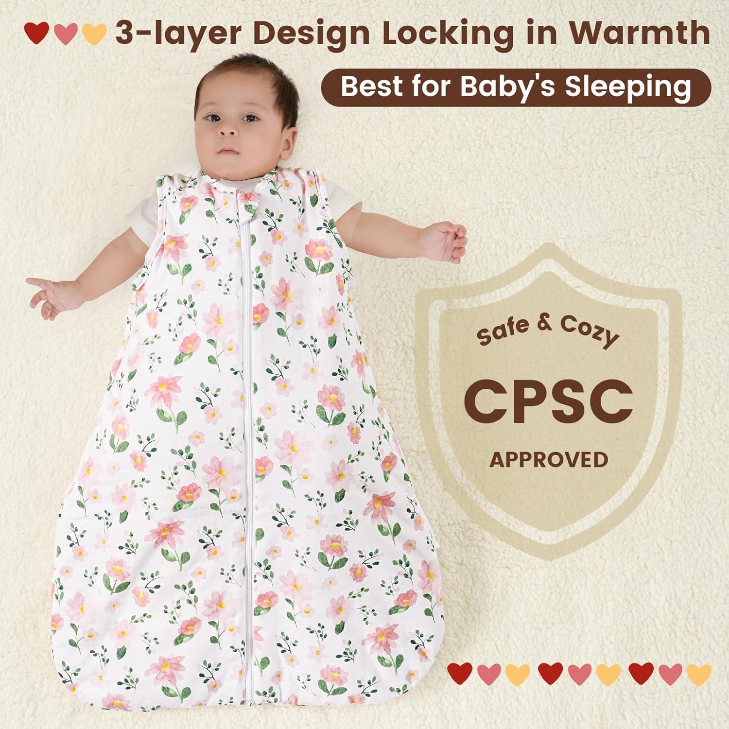 Saco de Dormir PHF para Bebés 100% Algodón Floral 18-24 Meses