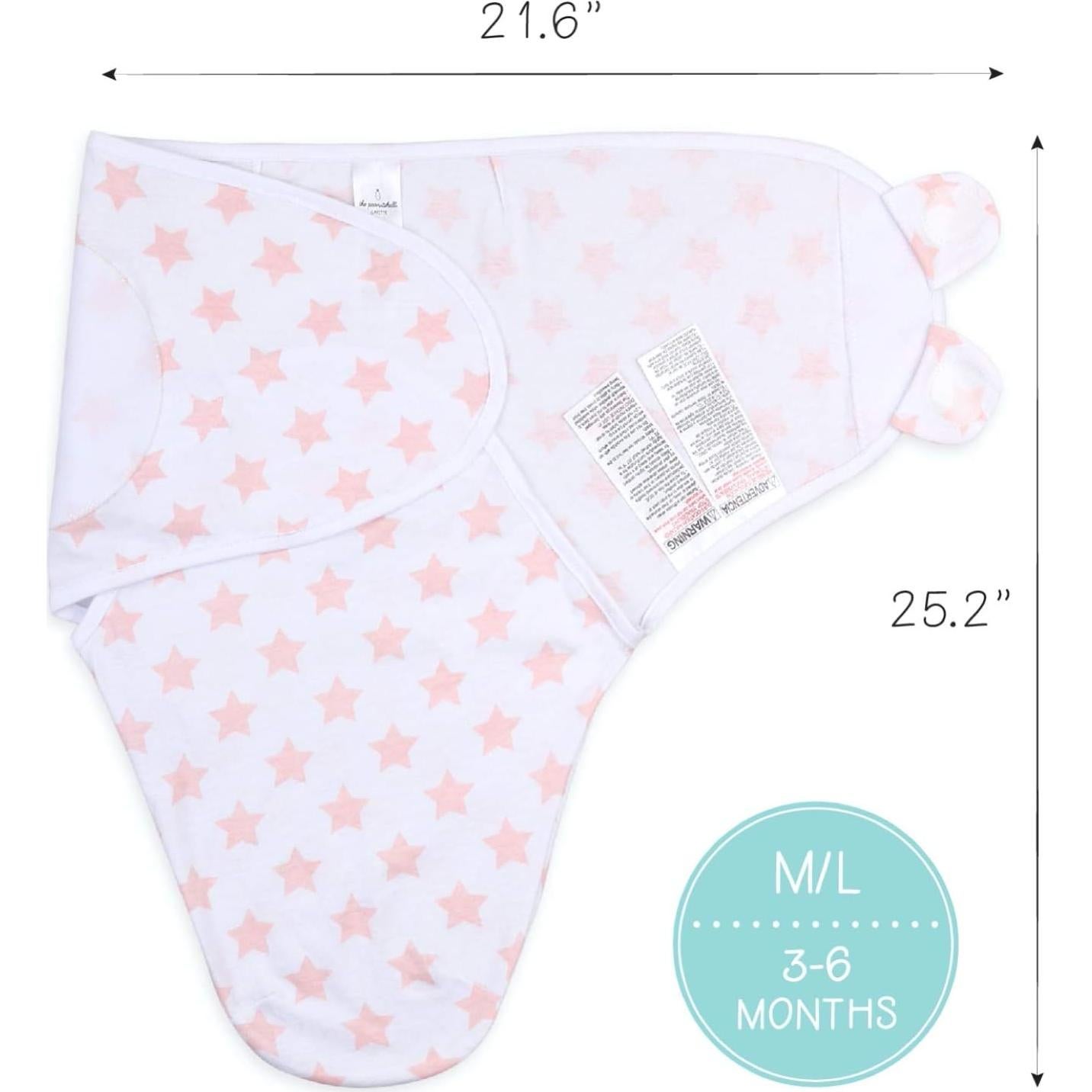 Juego de mantas swaddle The Peanutshell 3 unidades floral rosa