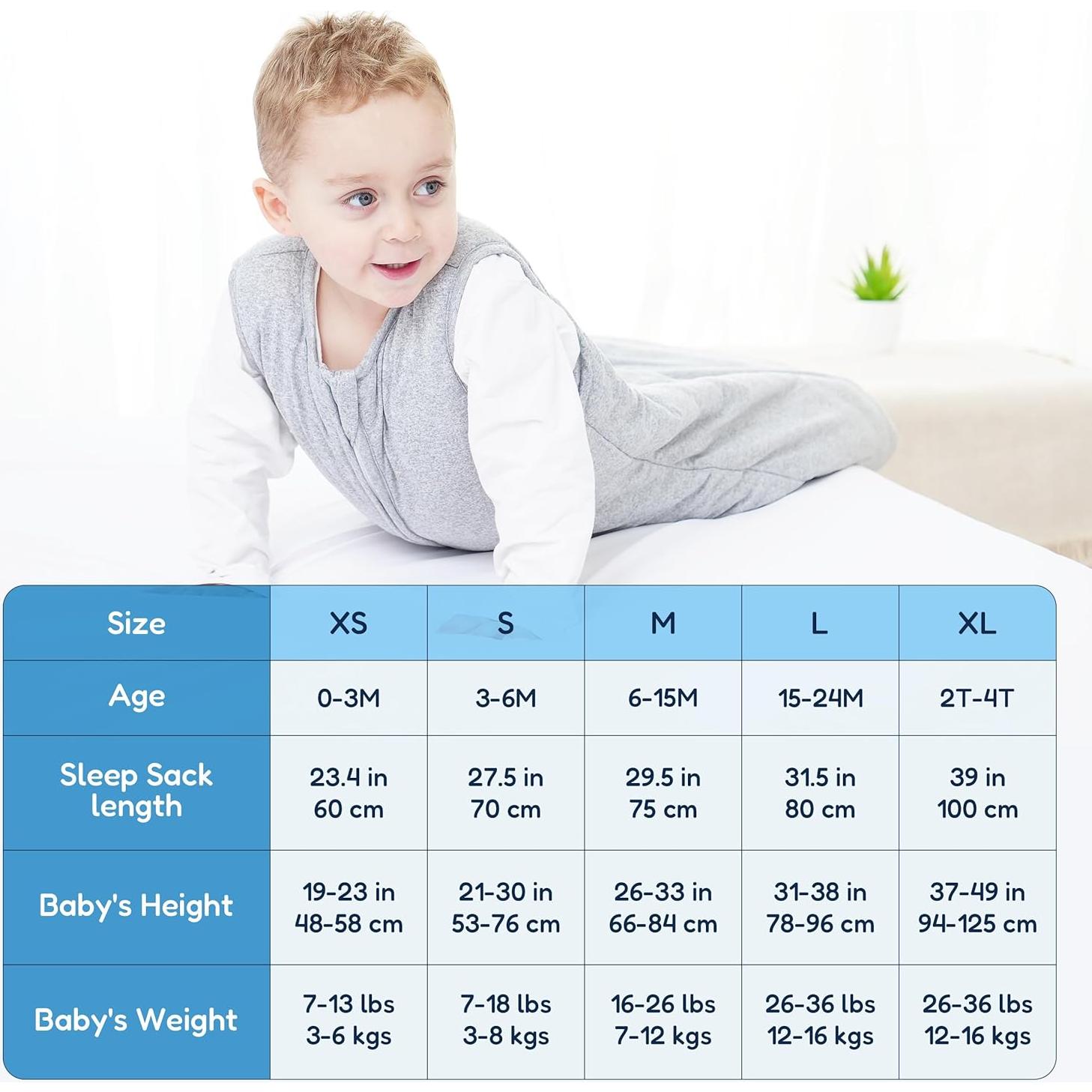 Saco de Sueño TotAha 1.0 TOG para Bebés 6-12 Meses Gris