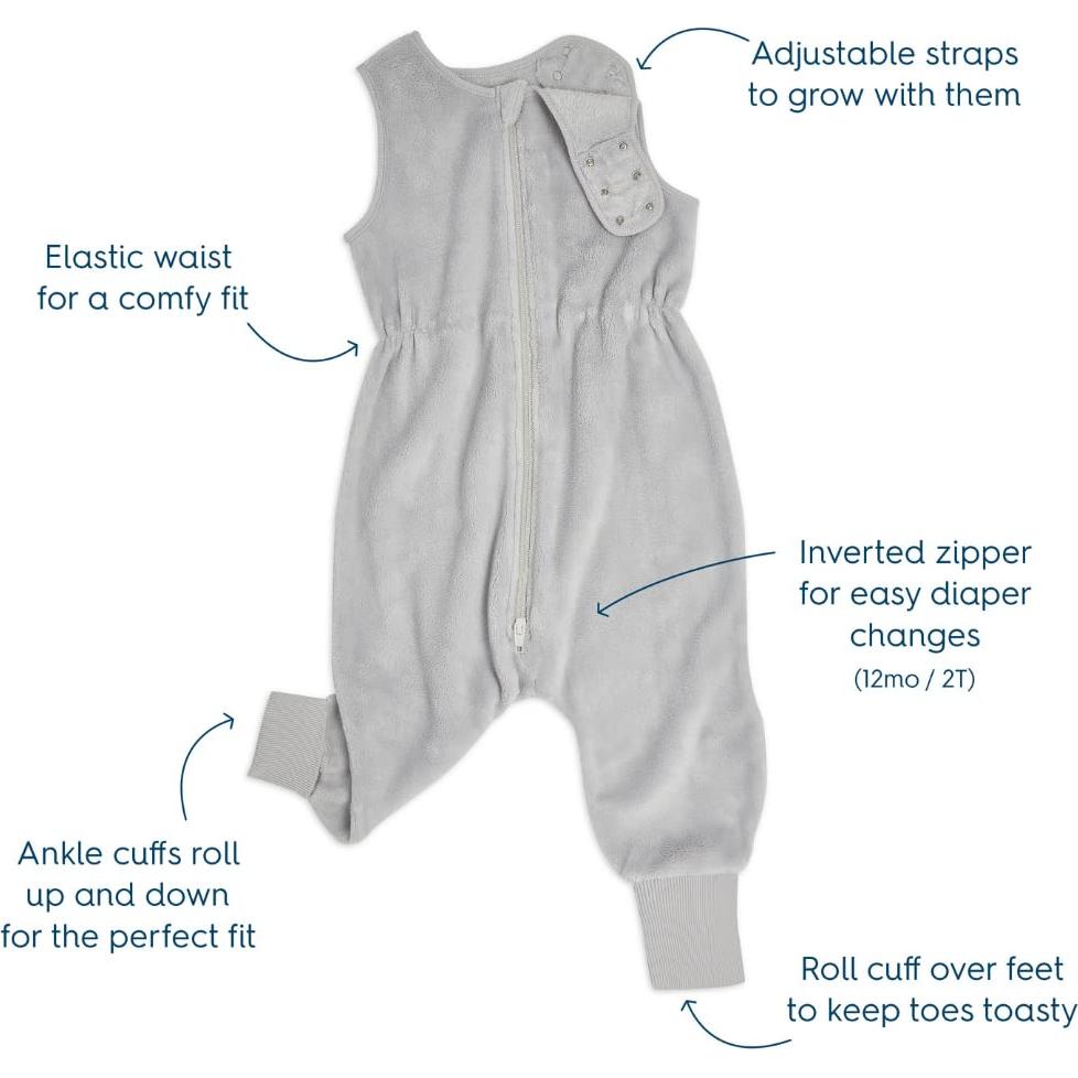 Saco de Dormir HALO Sleepsack Franela Luxe 12-24M Gris TOG 2.0