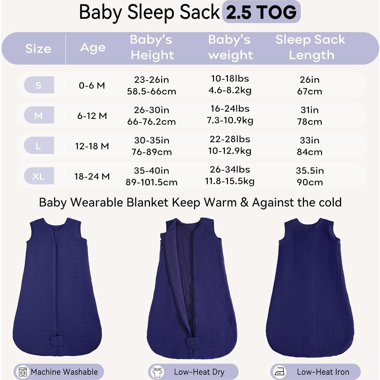 Saco de Sueño para Bebés Unnivoll 0-6 Meses Algodón 100%