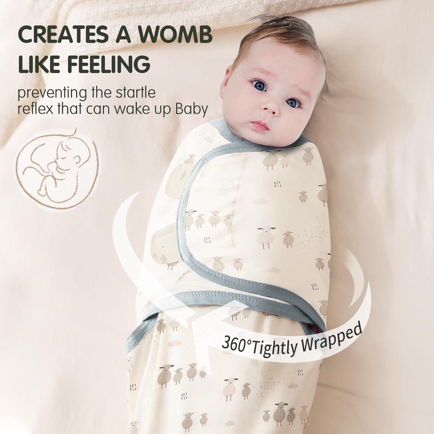 Sacos de Arrullo Insular 100% Algodón 3 Piezas Oveja y Nube