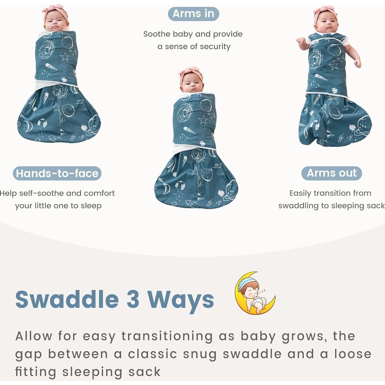 Saco de Sueño Swaddle ZIGJOY 1.0 Tog 100% Algodón 6-12 Meses