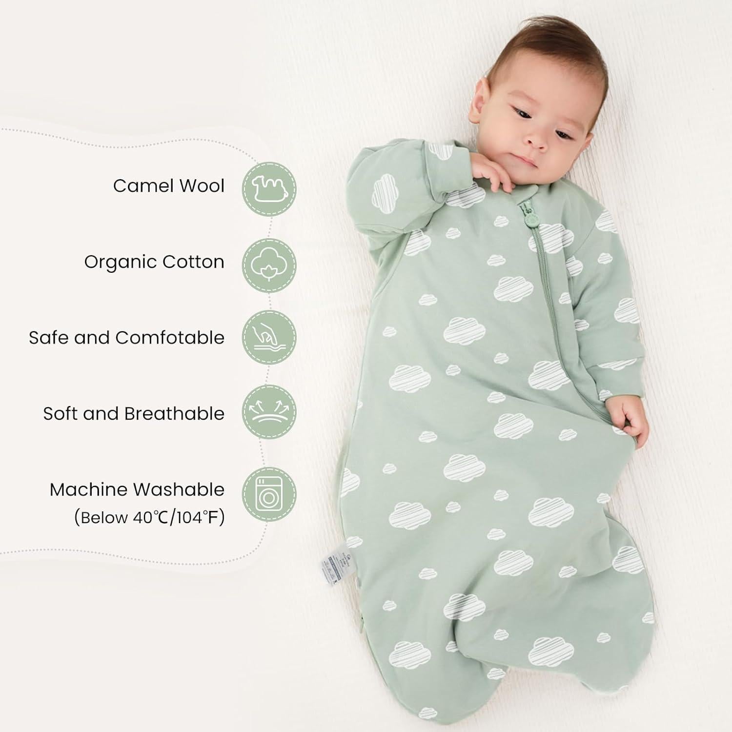 Saco de dormir unisex Kaiya Baby 1.0 Tog 0-6 meses Algodón Orgánico
