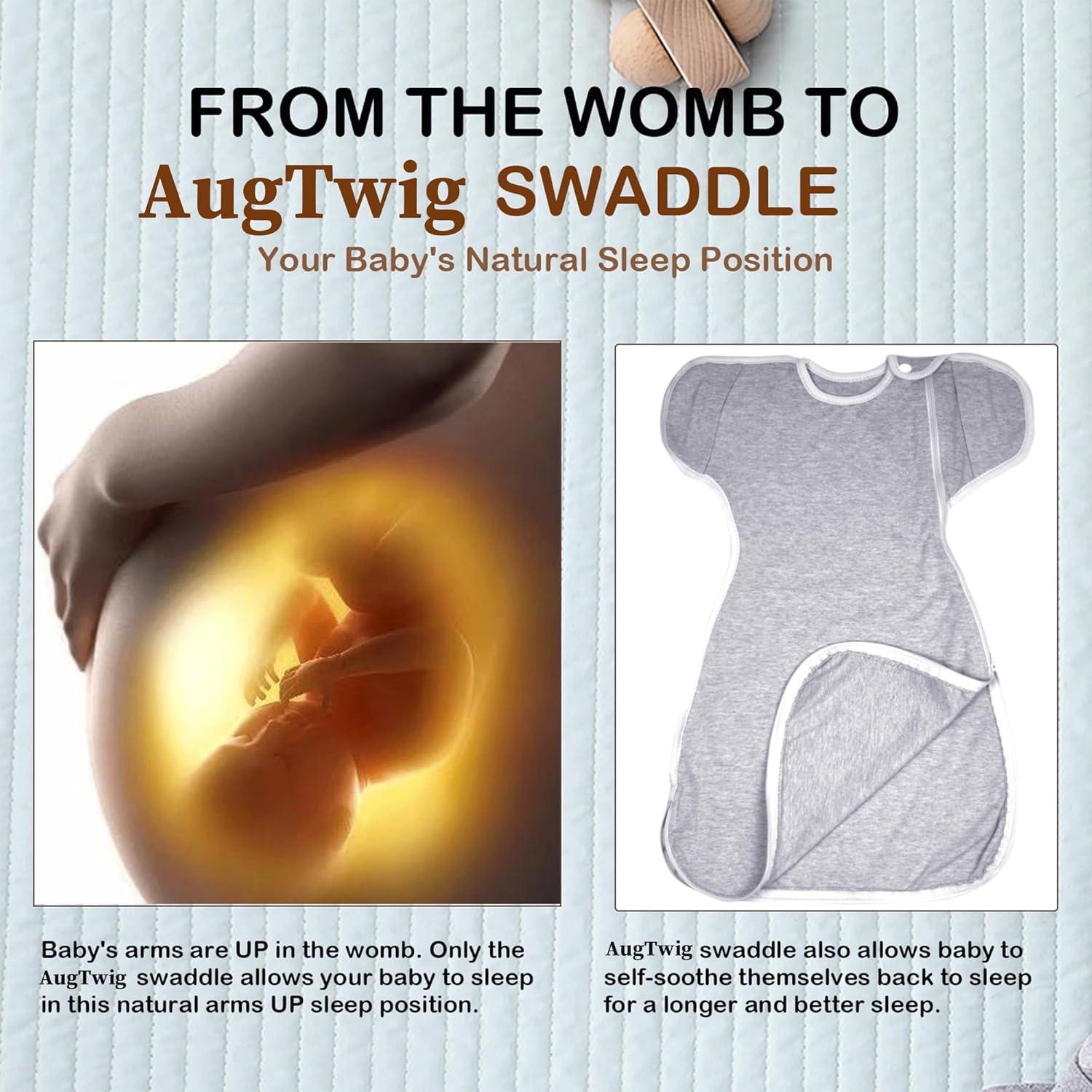 Saco de Sueño Envolvente AugTwig Gris Estrella 0-3 Meses