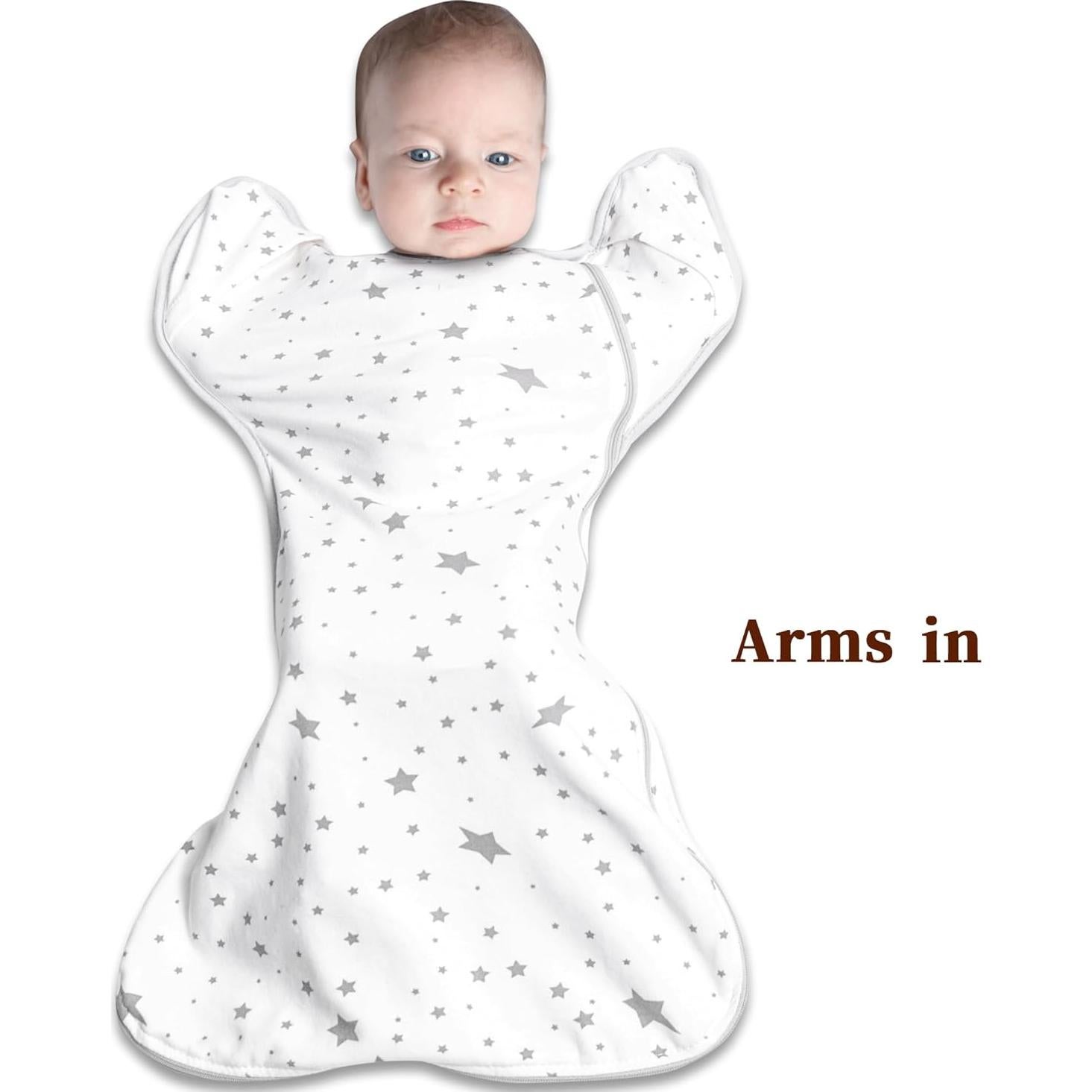 Saco de Sueño Envolvente AugTwig Gris Estrella 0-3 Meses