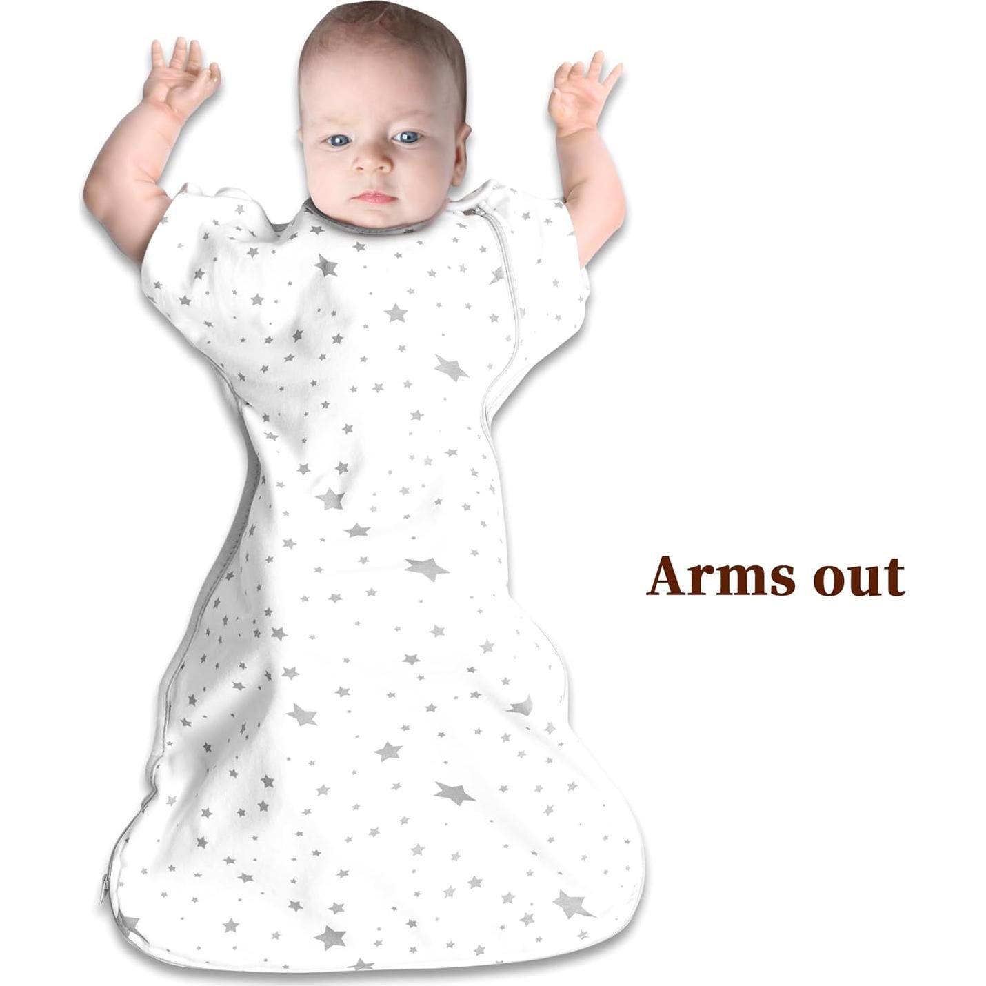 Saco de Sueño Envolvente AugTwig Gris Estrella 0-3 Meses