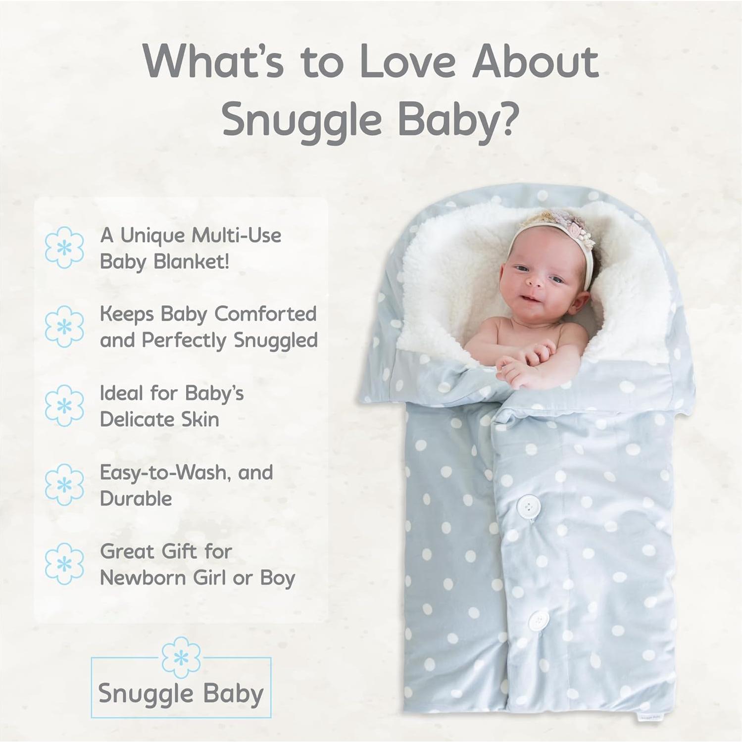 Manta Envueltoria Snuggle Baby Gris Puntos Blancos 0-3 Meses