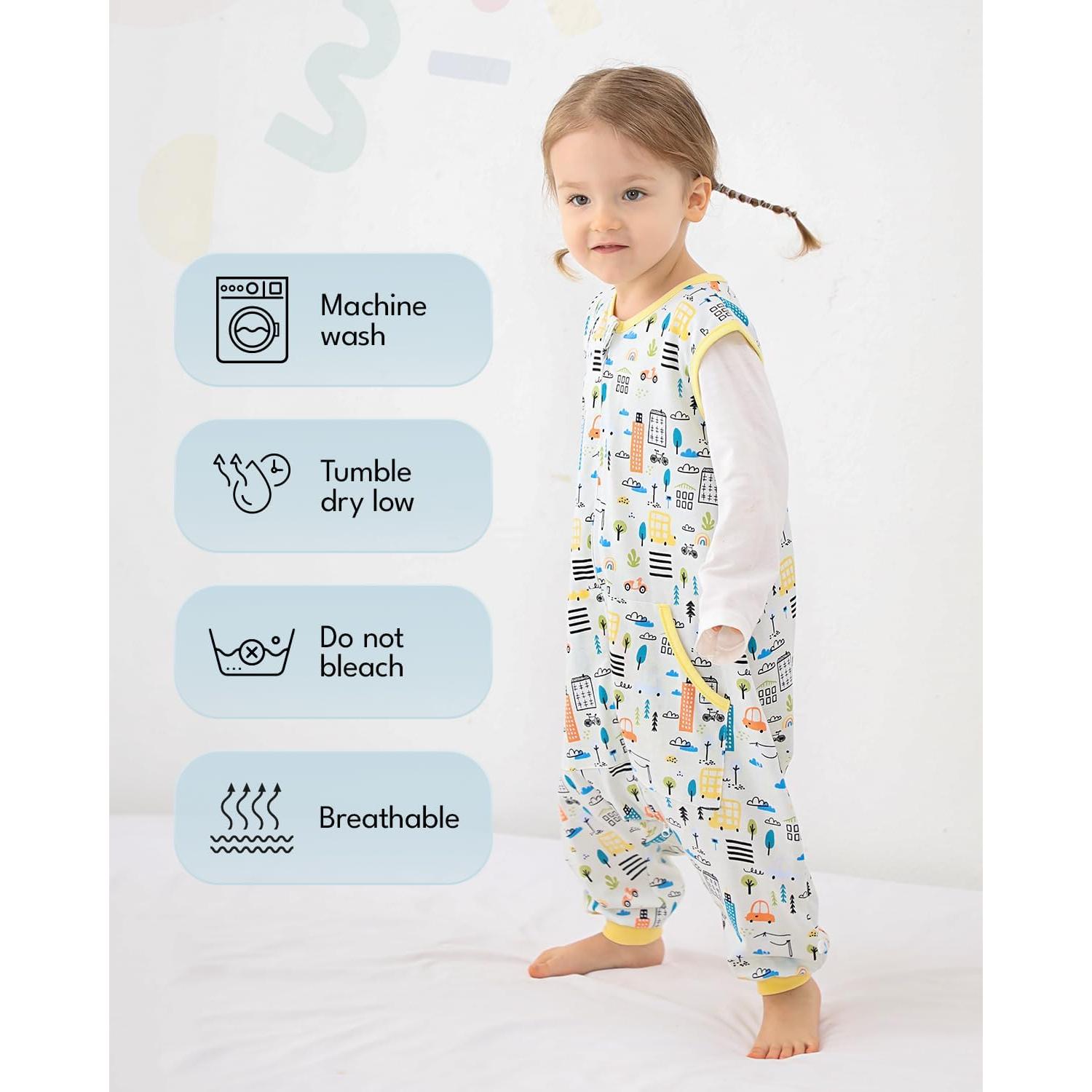 Saco de Sueño HOMEAL 2T-3T Algodón para Niños con Piernas