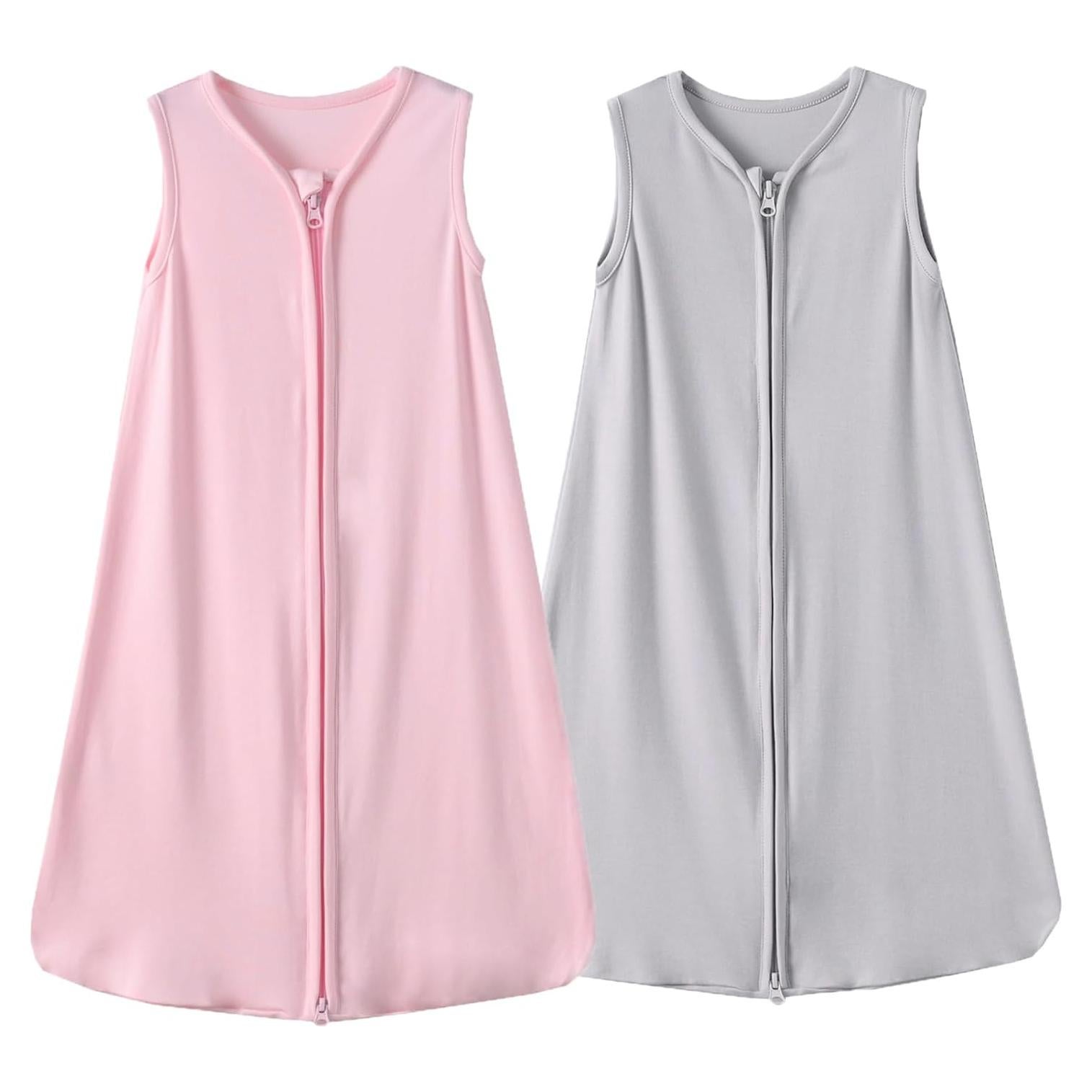 Saco de dormir Viforu 2-pack para bebés 0.5 Tog grisrosado