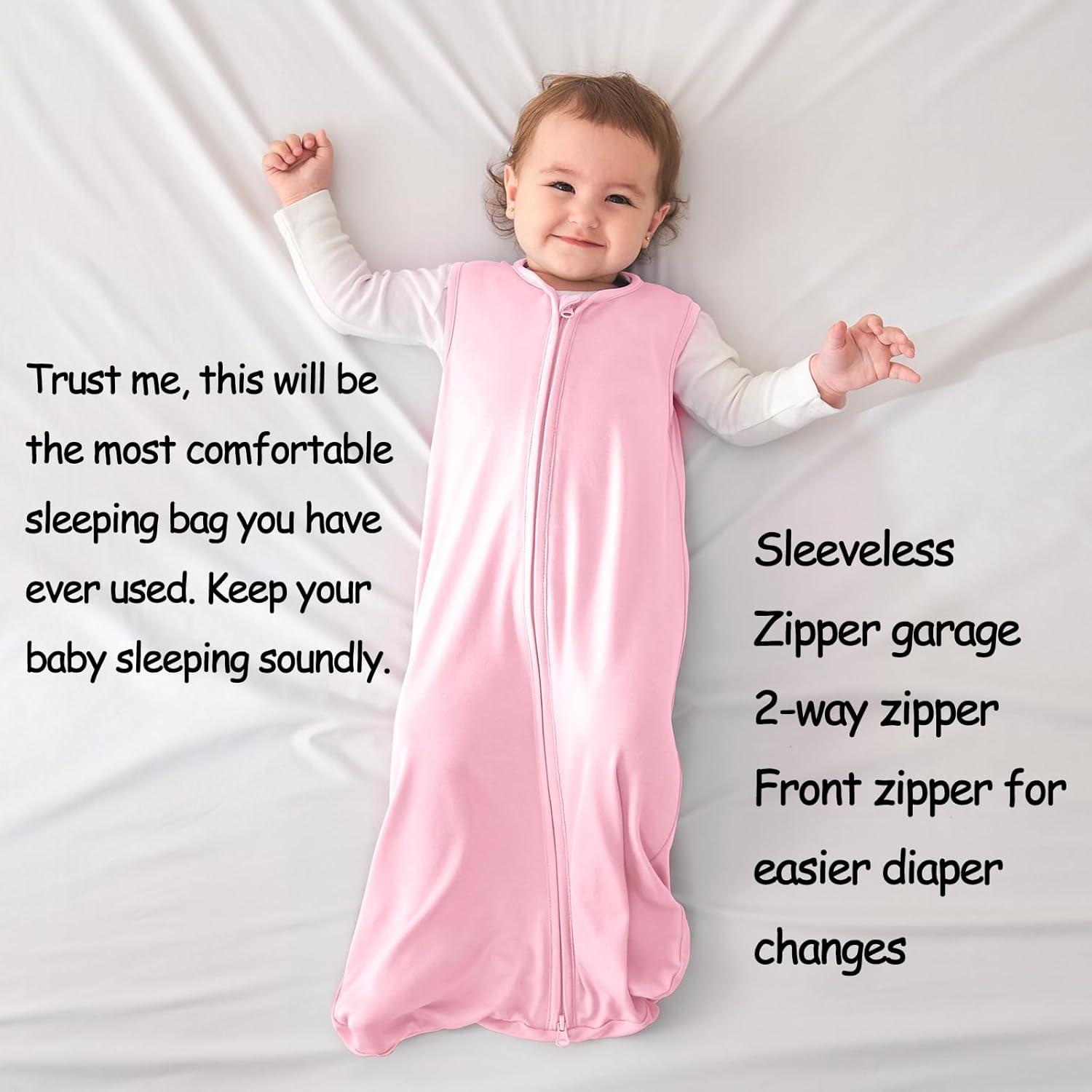 Saco de dormir Viforu 2-pack para bebés 0.5 Tog grisrosado