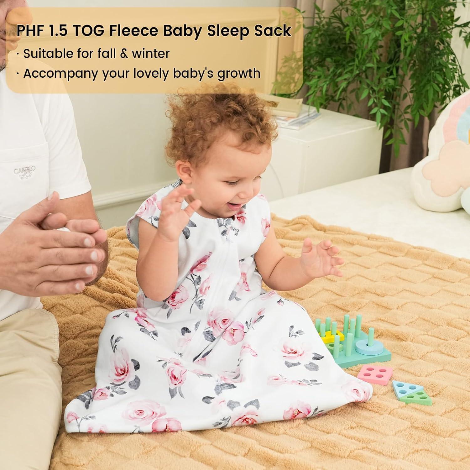 Saco de Dormir PHF para Bebés 6-12 Meses Floral Microforro