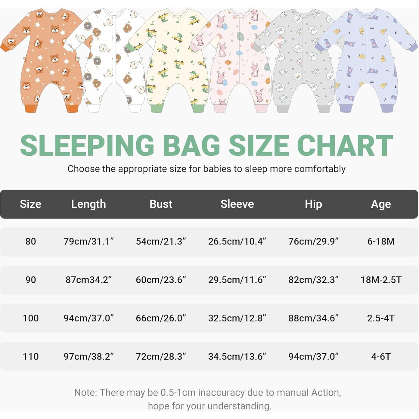 Saco de Dormir para Bebés MICHLEY 100% Algodón Oveja 4-6T